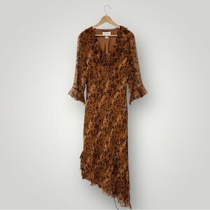VTG KEMP Leopard Beaded Dress 100% Silk Sz 24W